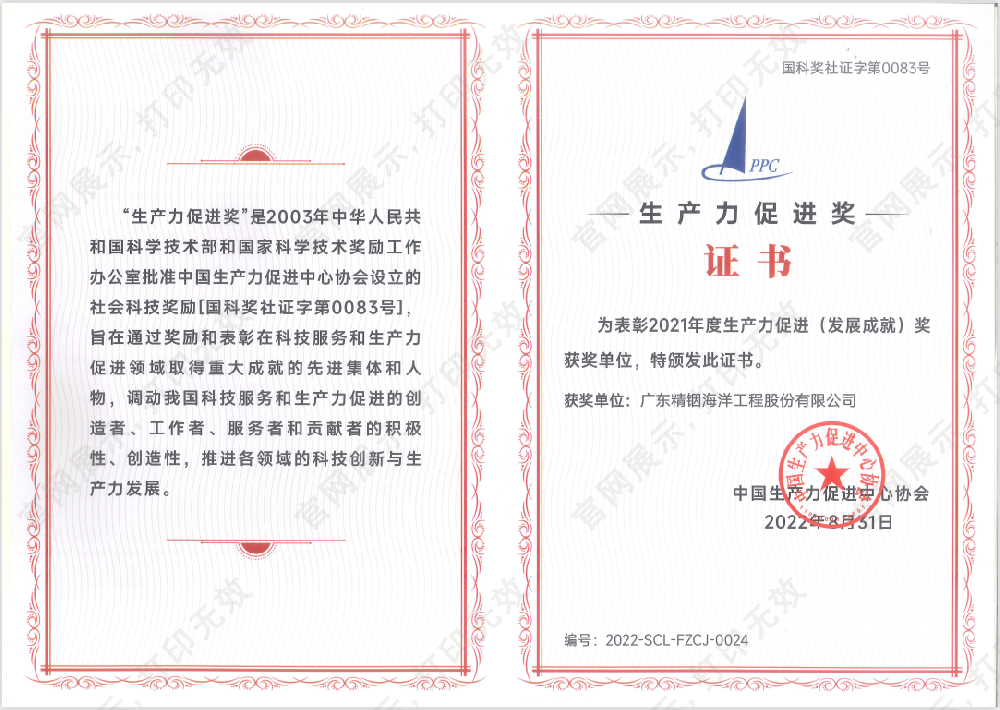 生產(chǎn)力促進獎